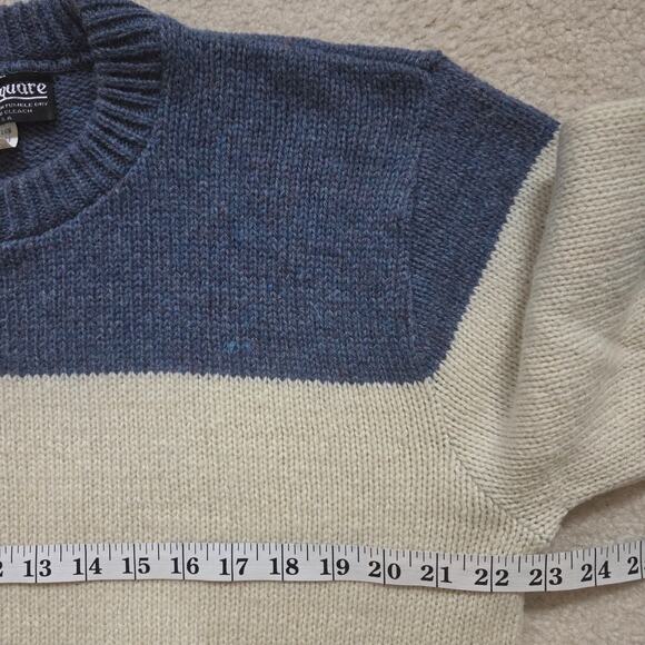 Vintage Castle Square Men's L Wool Blend Knit Pullover Crew Neck Sweater - Picture 5 of 10